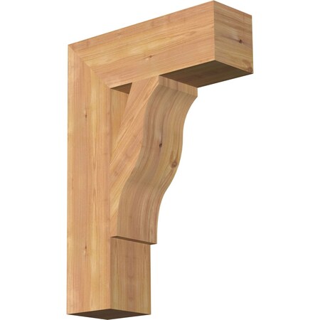 Ekena Millwork Funston Block Smooth Bracket, Western Red Cedar, 5 1/2"W x 18"D x 26"H BKT06X18X26FST05SWR